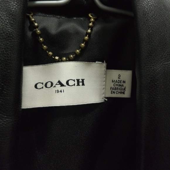 Coach moto leather jacket - Black - Size 2 - Picture 2 of 6